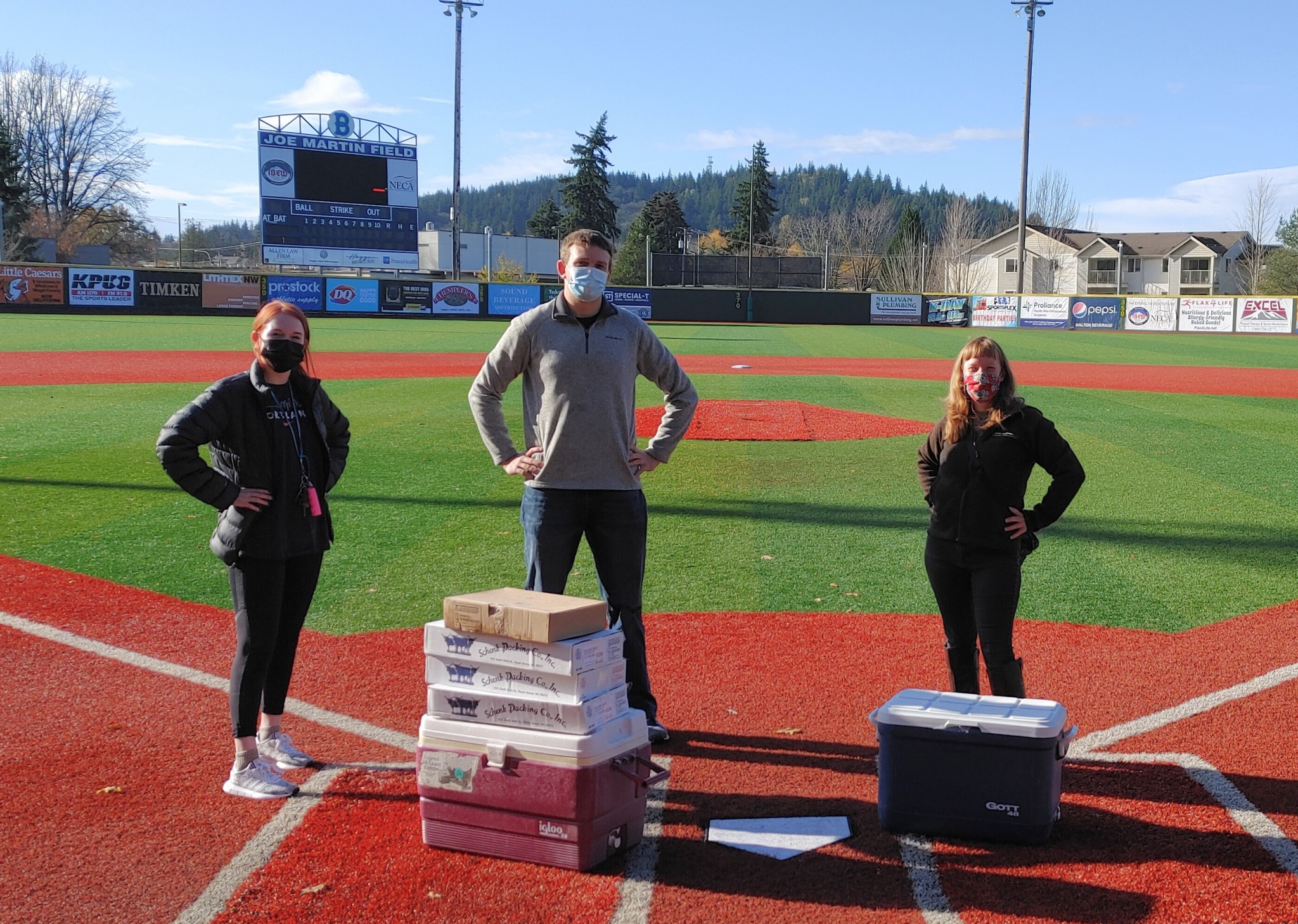 Bells home plate and people