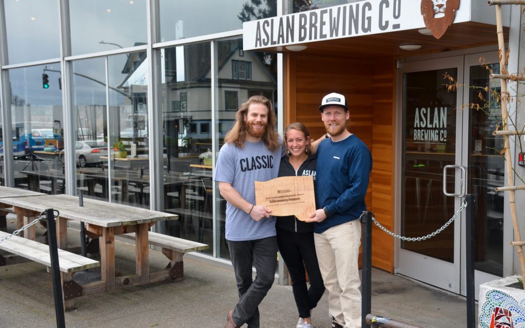 Aslan Brewing Co. Wins Strong Community Sustainability Champion Award