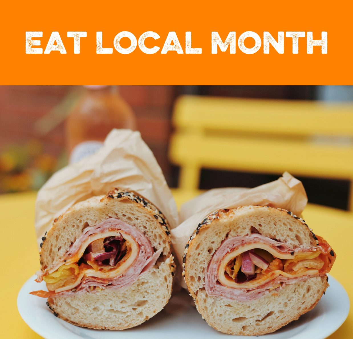 A sandwich cut in half with text that reads Sandwich Showdown