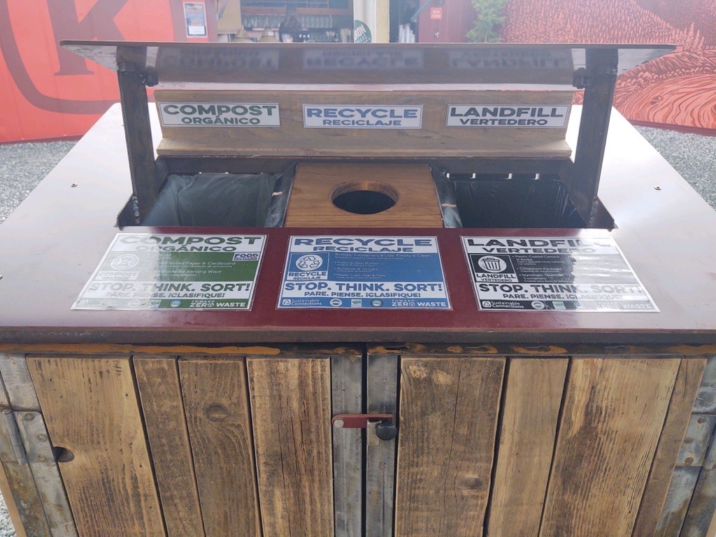 Three bin waste station