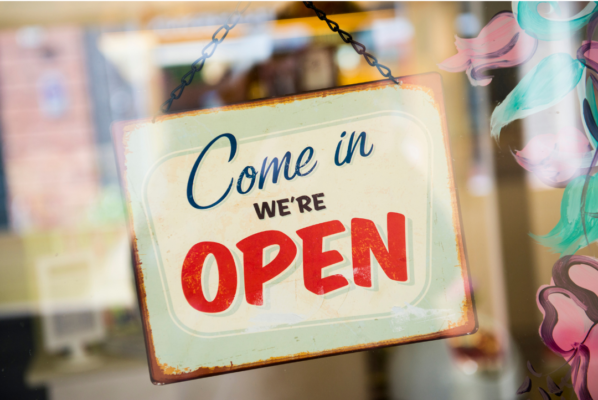 Open sign at business