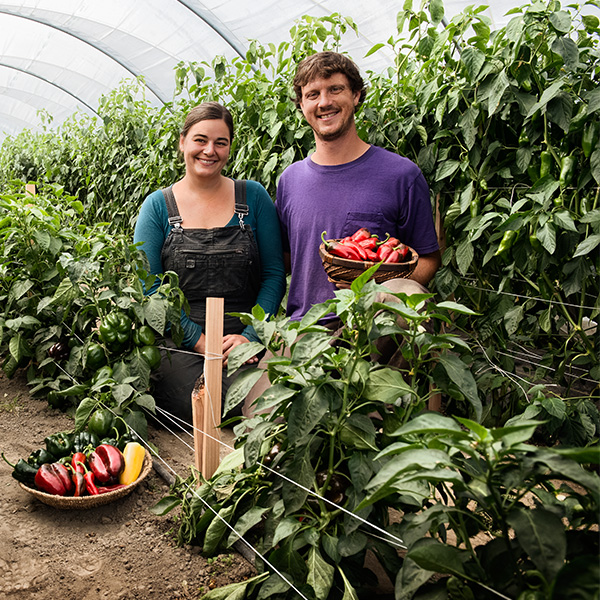 Farmer/owners of Slanted Sun Farm